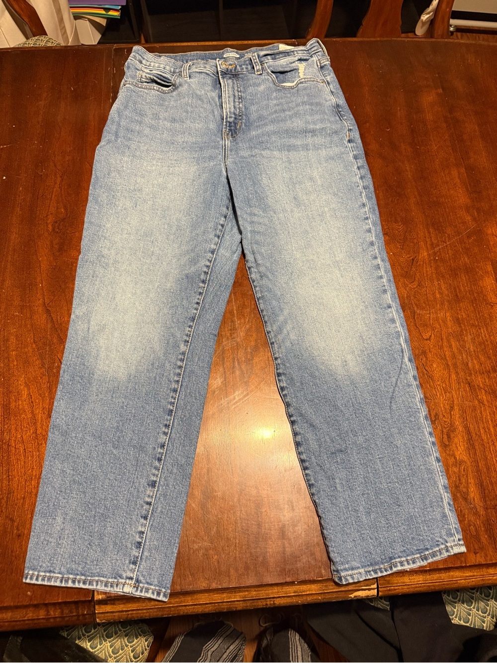 Old Navy Sky Hi Straight Extra High Rise Light Blue Denim‎ Jeans